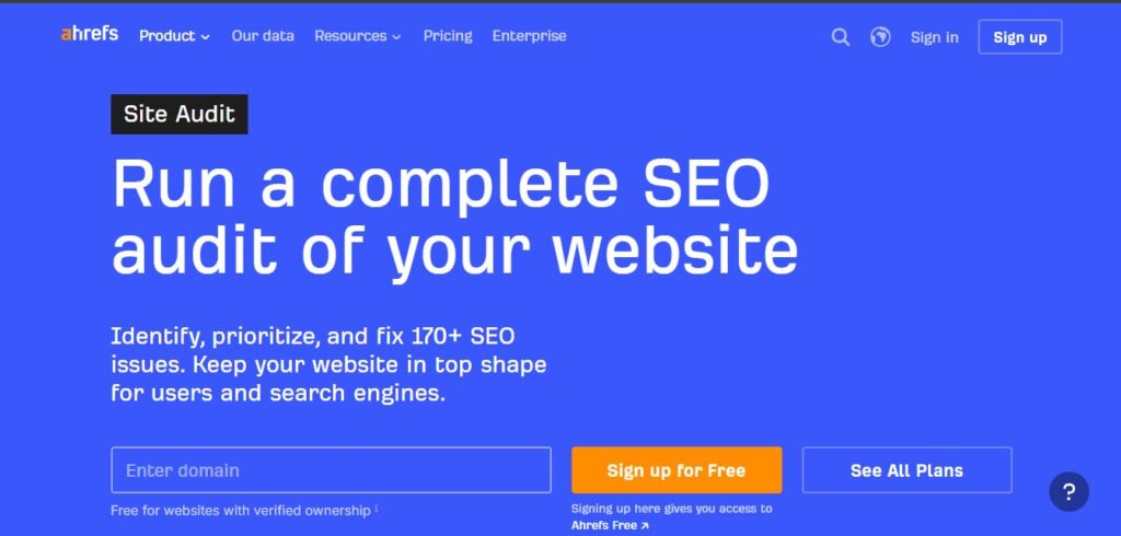 Ahrefs Site Audit