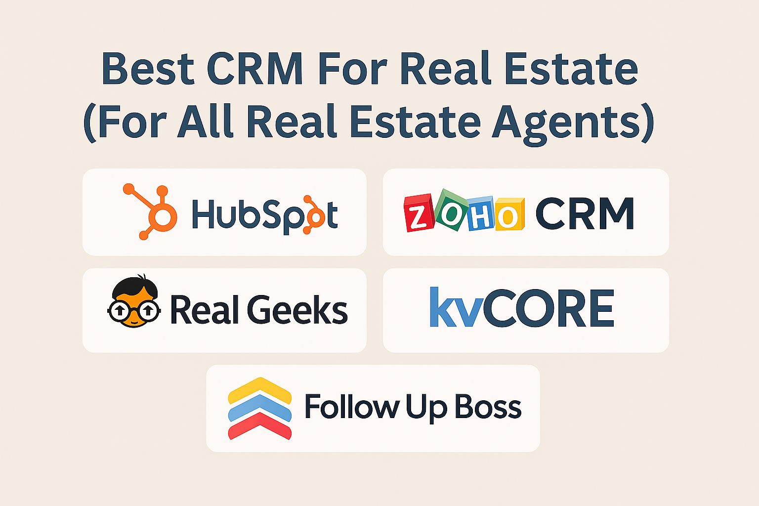 Popular real estate CRM platforms.
