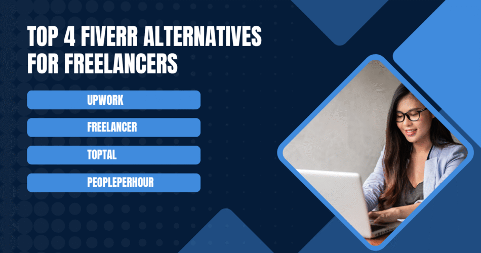 Freelancer working online with list of Fiverr alternatives.