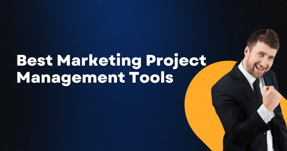 Banner promoting marketing project tools.