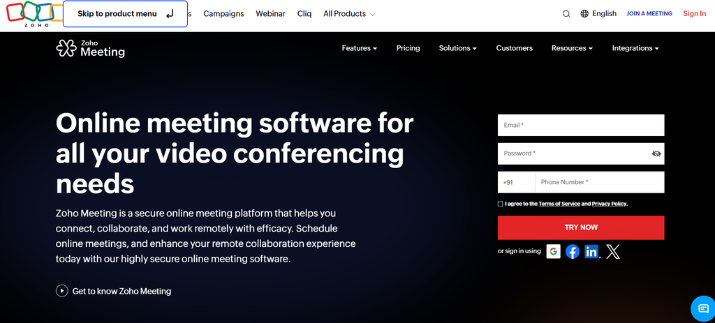 zoho meeting